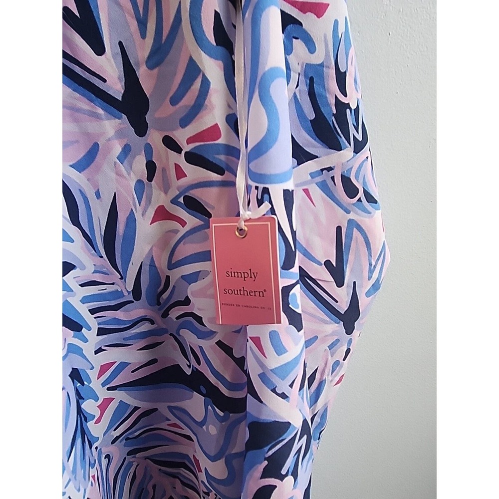 NWT Simply Southern Women's XL Leaf Print Blouse - Picture 5 of 5